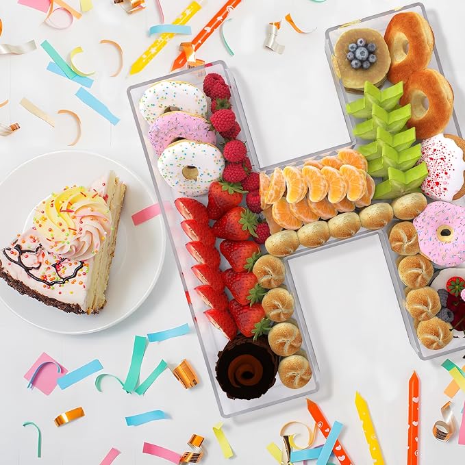 13.8" Extra Large Acrylic Letter Charcuterie Board Box, Reusable Fillable - Image 4