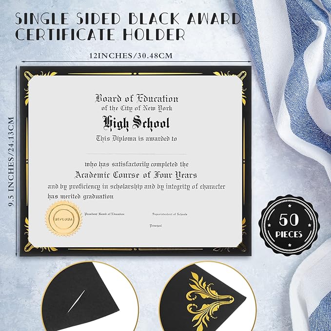 Fainne 50 Pcs Single Sided Certificate Holder Diploma Covers - Image 2