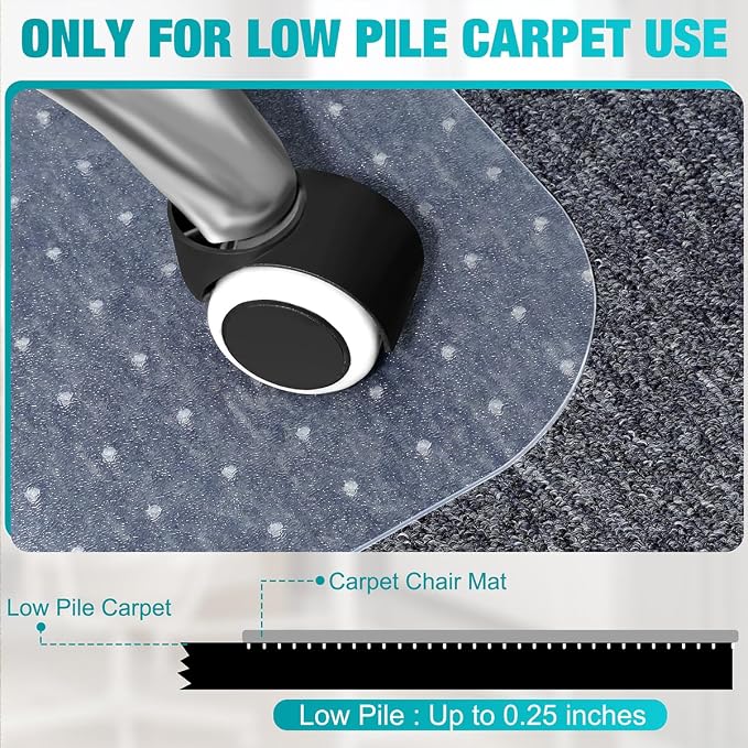 2 Pack Office Chair Mat for Carpets, Under Desk Computer Chair Mat for Home - Image 4