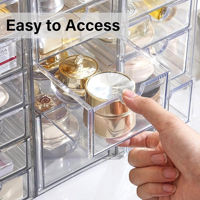 Prsildan Acrylic Makeup Organizer Clear Storage Drawer - Image 5