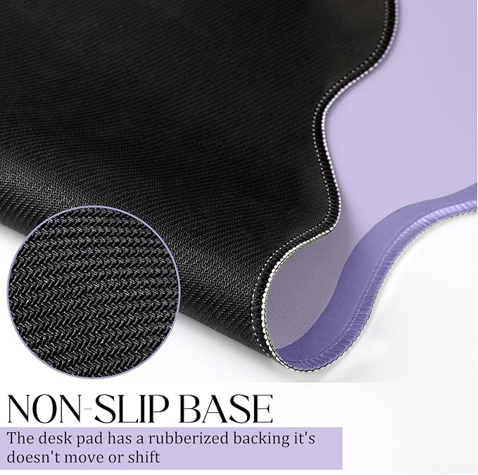 Hahafelt Scalloped Desk Mat Large Desk Pad Cute Coquette Table Mat Back to - Image 3