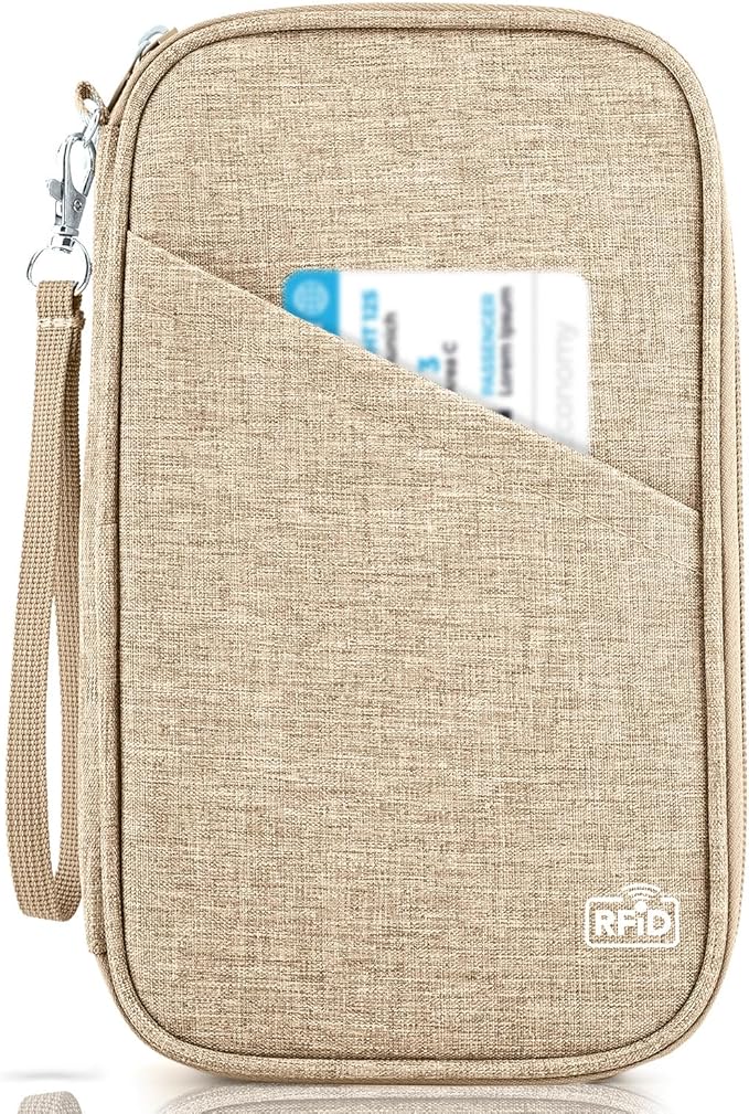 Passport Holder Family, Women Rfid Blocking Passport Wallet, Travel Essentials by Unknown