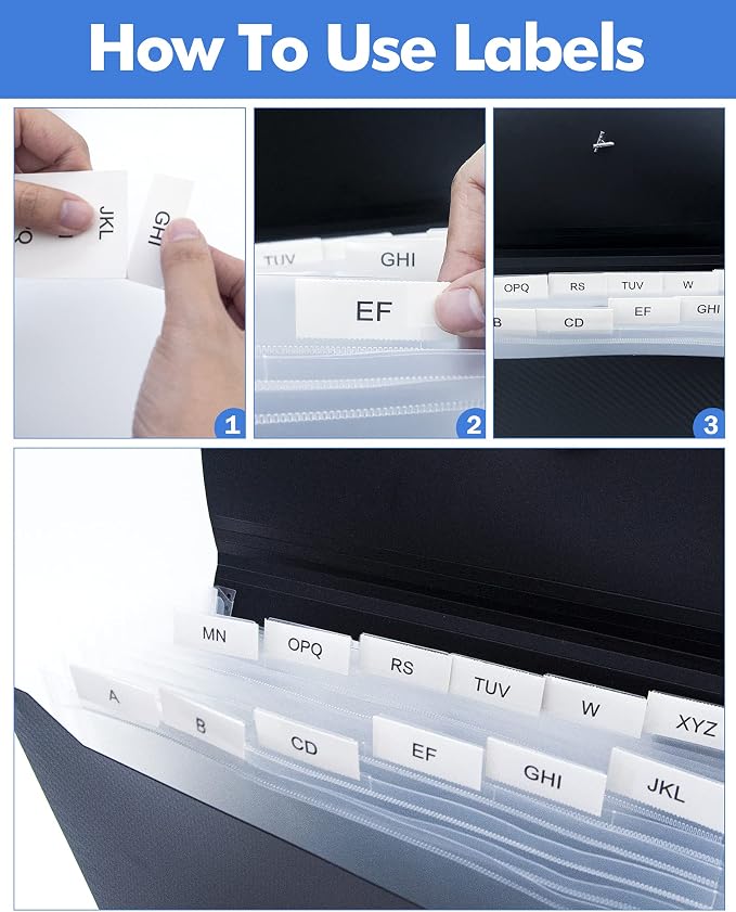 Cesil 3Pcs Expanding File Folders, 13 Pockets File Organizer Accordion File - Image 4