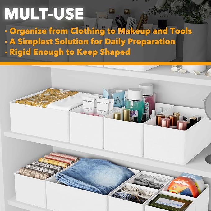 SpaceAid Drawer Organizer Clothes, 12 Pack Dresser Organizer Bins - Image 4