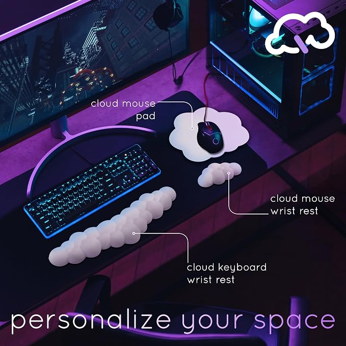 Green Cloud Keyboard Wrist Rest – Create-ables Qloud Green Wrist Rest - Image 3