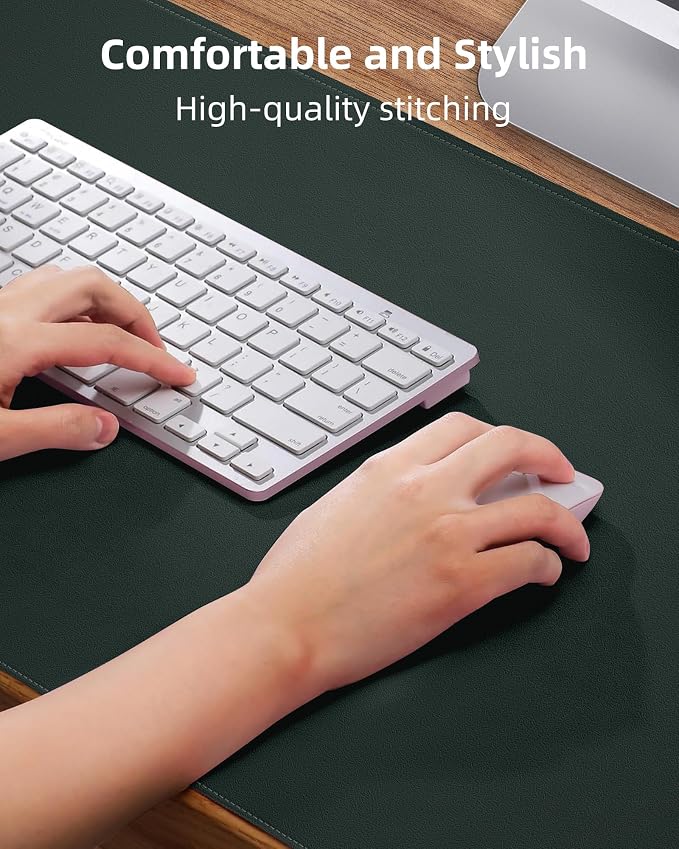 Leather Desk Pad Protector, Non-Slip PU Leather Blotter, Laptop Desk Pad - Image 3