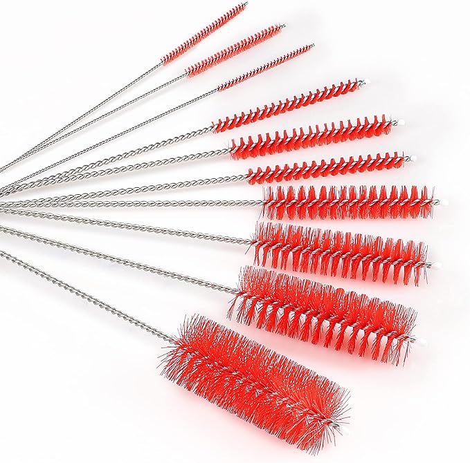 CiaraQ Bottle Cleaning Brushes, 8 Inch Nylon Tube Brush Set | Red Cleaner - Image 6