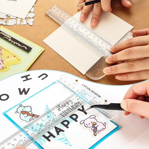 9 Pack 6 Inches Acrylic Clear T-Square Ruler, T Square Ruler, Transparent - Image 2