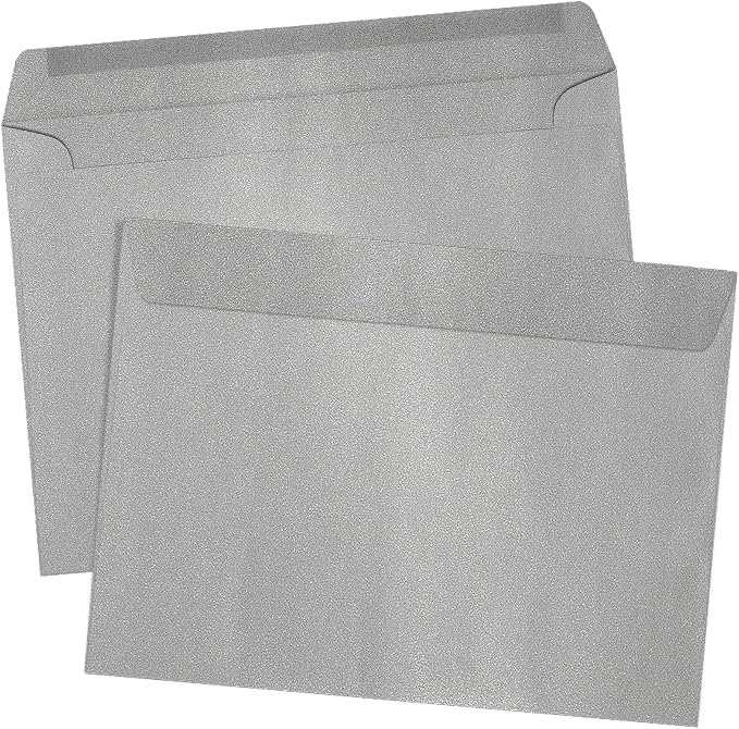 LUXPaper 9 x 12 Booklet Envelopes | Silver Metallic | 80lb. Text | 50 Qty - Image 3