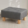 Small Foot Stool Ottoman, Linen Footstool Ottoman Foot Rest by FIMIVIBI