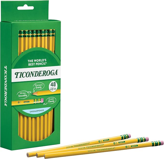 TICONDEROGA Wood-Cased Pencils, Unsharpened, 2 HB Soft, 24 Packs, 1152 Total - Image 4