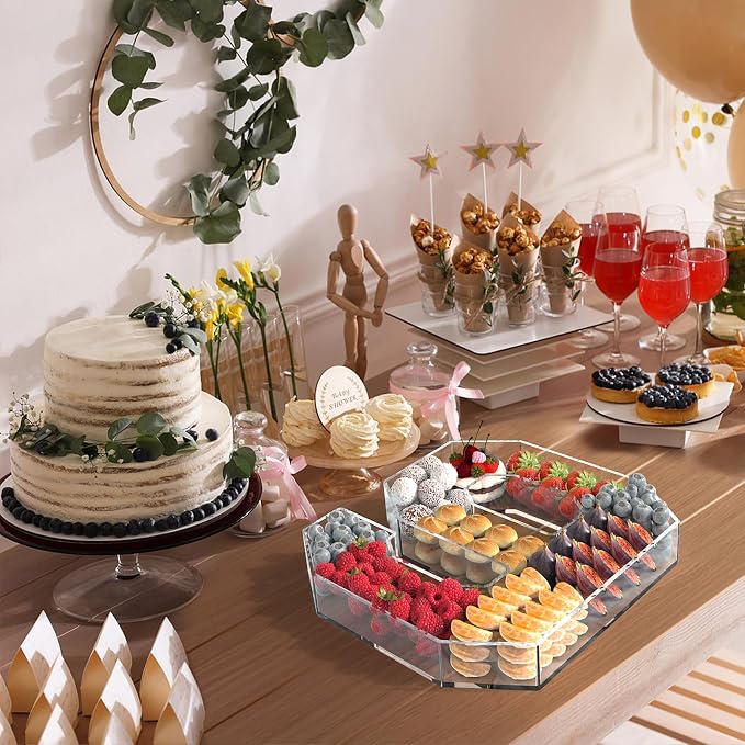 13.8" Acrylic Number Charcuterie Tray, Fillable Number Charcuterie Box - Image 6