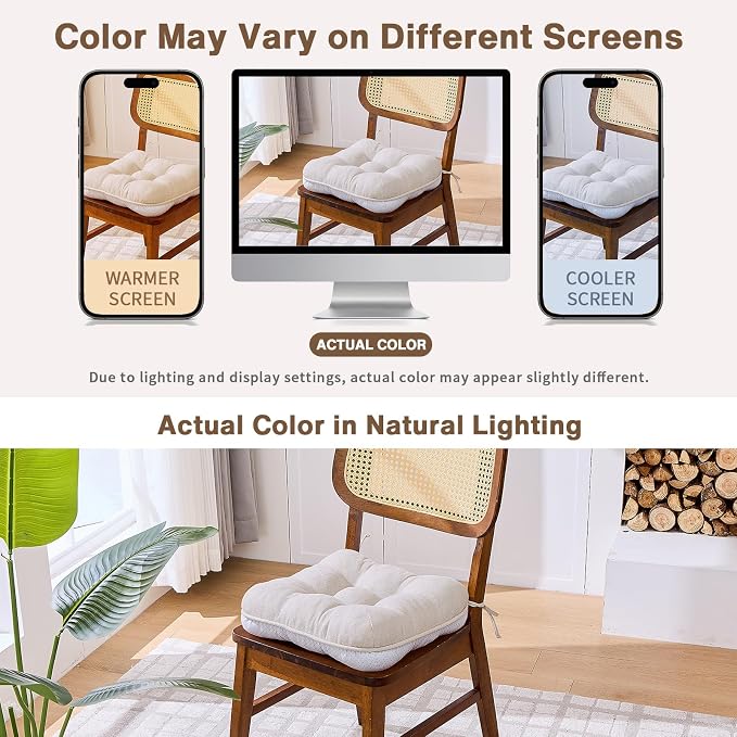 BETU Chair Cushions for Dining Chairs Set of 2, 3.5" Thick Kitchen Table Chair - Image 6