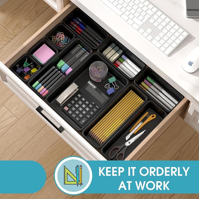 StoreHappily 10 PCS Drawer Organizer Set, 4 Size Makeup Drawer Divider Organizer - Image 5