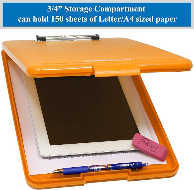 Think2Master Orange Plastic Storage Clipboard. | 25% Heavier & 25% Sturdier| - Image 3