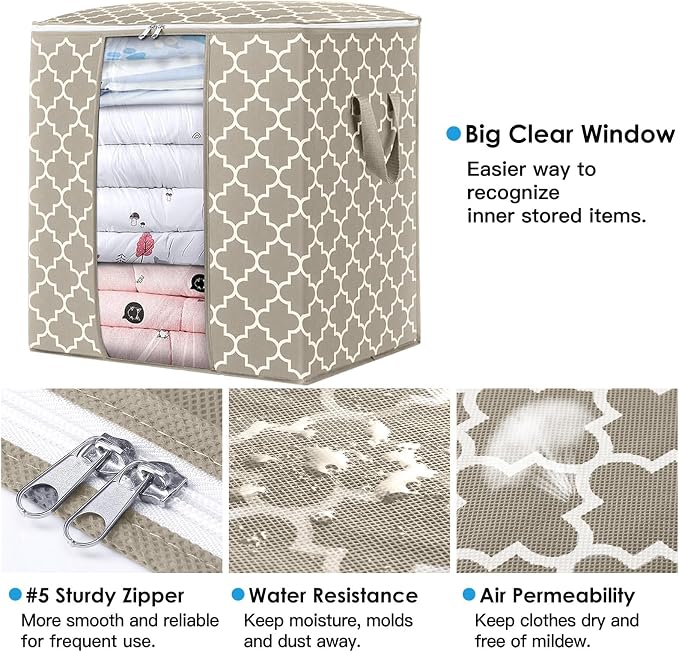 WISELIFE Storage Bags 8 Pack/100L Large Blanket Clothes Organization and - Image 2