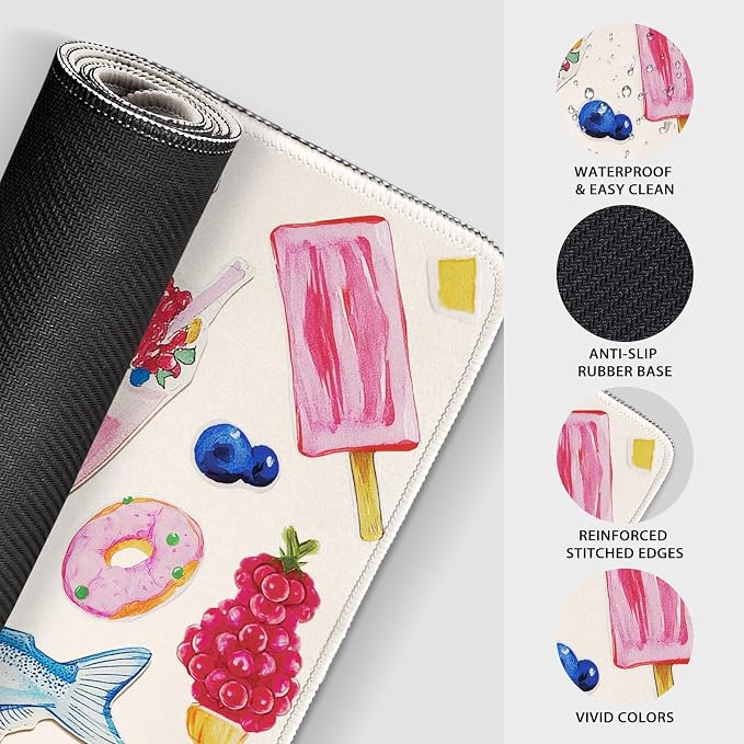Watercolor Stickers Gaming Mouse Pad 31.5"x15.7" | XXL Desk Mat, Non-Slip - Image 6