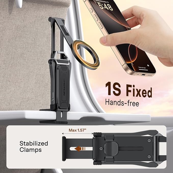 OMOTON TP02 360°Rotating for MagSafe Tripod, Adjustable Aluminum Magnetic Phone - Image 3