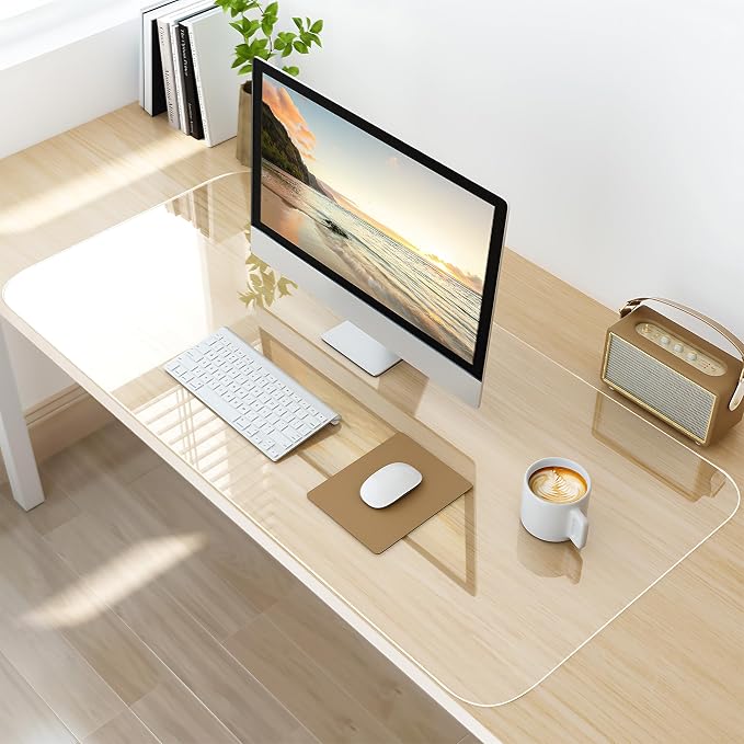 NATRKE Clear Desk Mat Pad, 39.4"x15.7" Large Transparent Computer Desk Mat by NATRKE