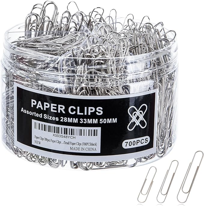 Wakawaga 700pcs Paper Clips Assorted Sizes Large | Assorted 3 Sizes Sturdy - Image 7