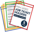 Essex Wares - 5 Pack, Job Ticket Holders, Reusable & Easy Erase Plastic Invoice by EssexWares