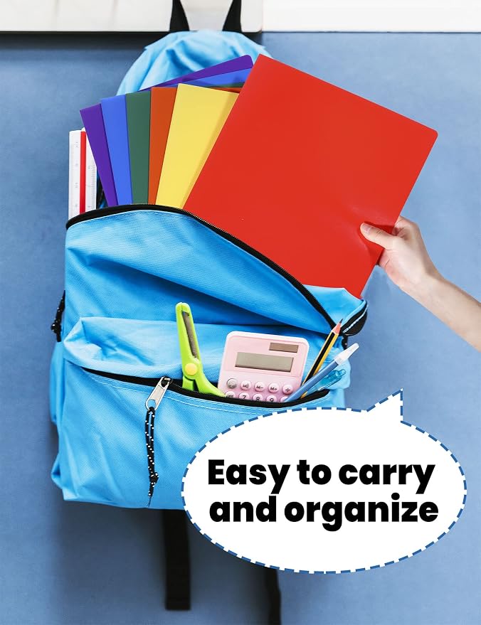SUNEE Folders with Pockets, Plastic Folders with Pocket, Poly Folder - Image 6
