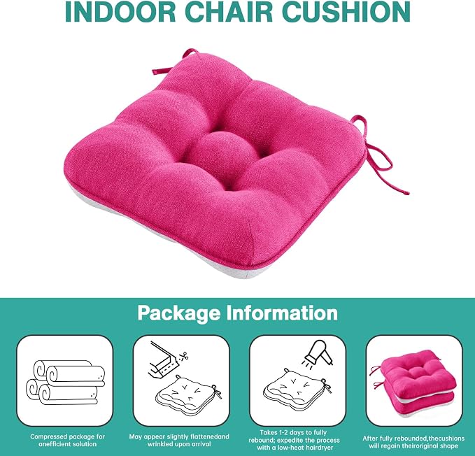 BETU Chair Cushions for Dining Chairs Set of 4, 3.5" Thick Kitchen Table Chair - Image 9