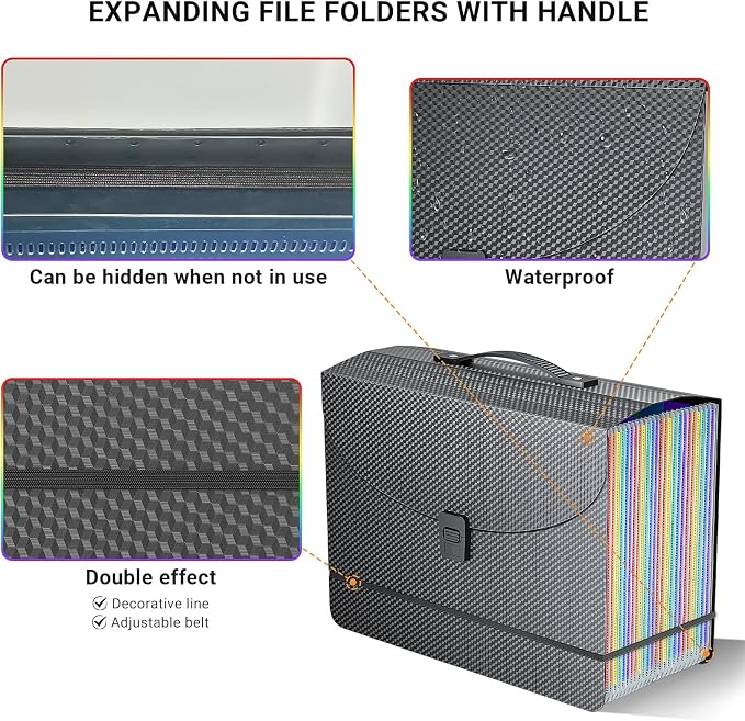 Expanding File Folders, Accordion File Organizer, 25 Pockets Expandable File - Image 5