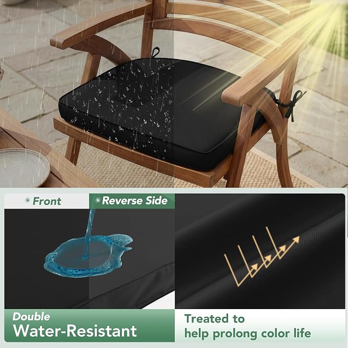 Outdoor Chair Cushions Set of 4: Waterproof & Fade Resistant Patio Furniture - Image 3