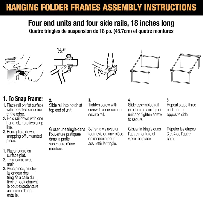 Officemate Hanging File Frame, Letter Size, Adjustable Heavy-Duty Steel File - Image 9