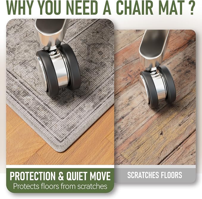 Office Chair Mat for Hardwood 48"x60", Under Desk Chair Mat for Home Office - Image 5