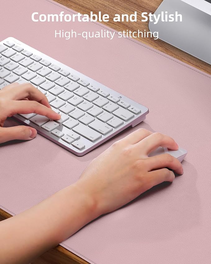Leather Desk Pad Protector, Mouse Pad, Office Desk Mat, Non-Slip PU Leather - Image 3