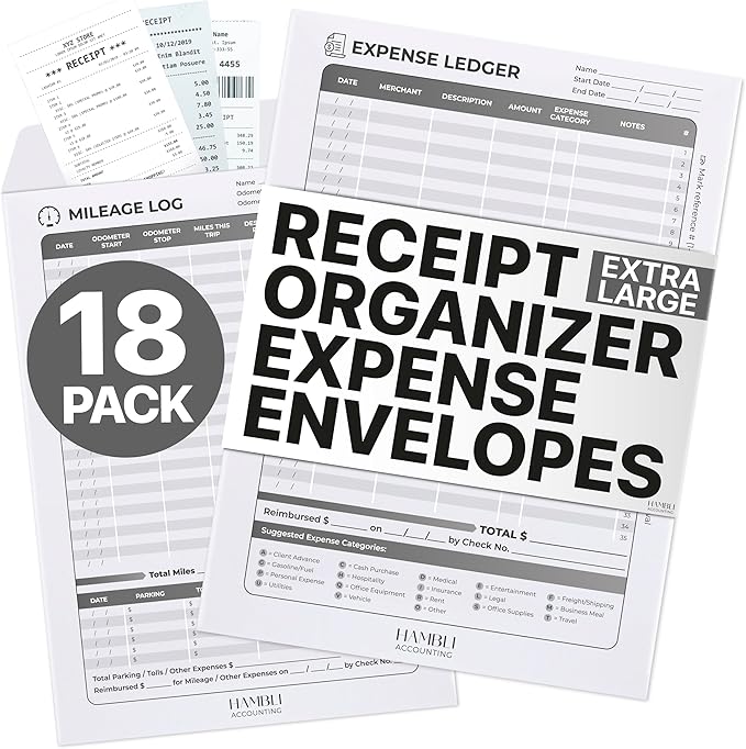 Extra Large Receipt Envelope & Receipts Organizer by Hambli