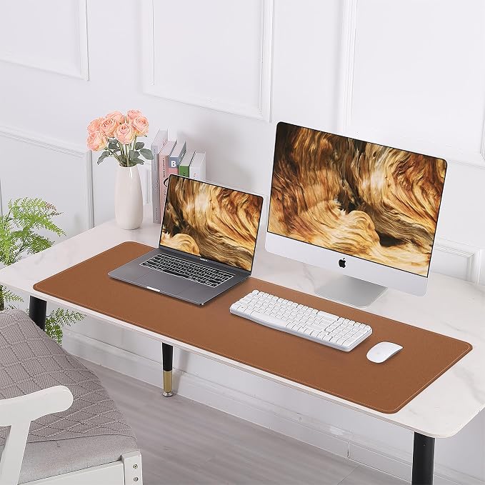 AFIING Cork Desk Mat 55" x 17", Dual-Sided Natural Cork & PU Leather Desk Pad - Image 6