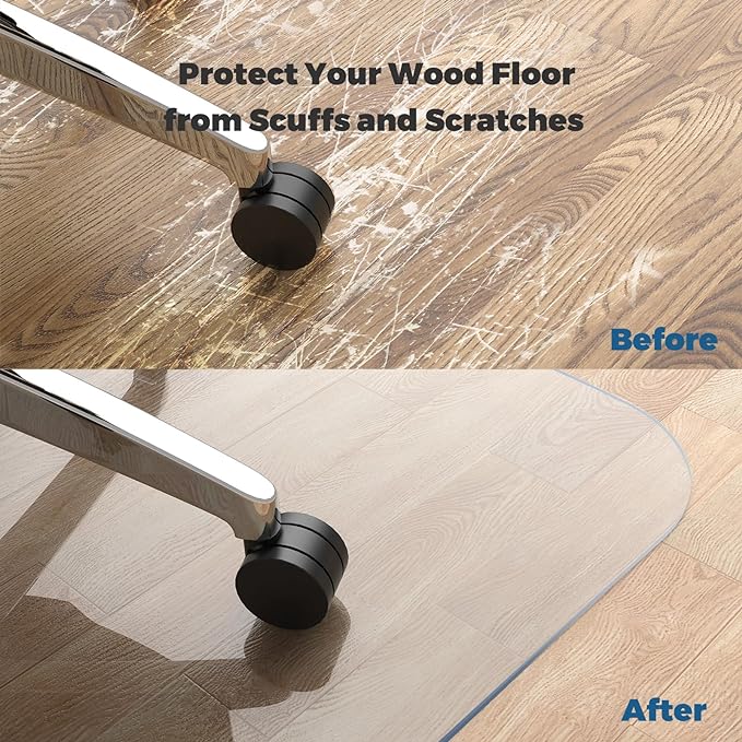 Yecaye Office Chair Mat for Hardwood Floor, PVC Heavy Duty Floor Protector for - Image 5