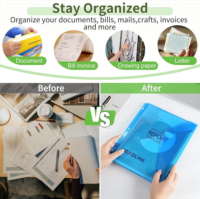 Sooez 12 Pack Binder Folders Organizer - Image 5