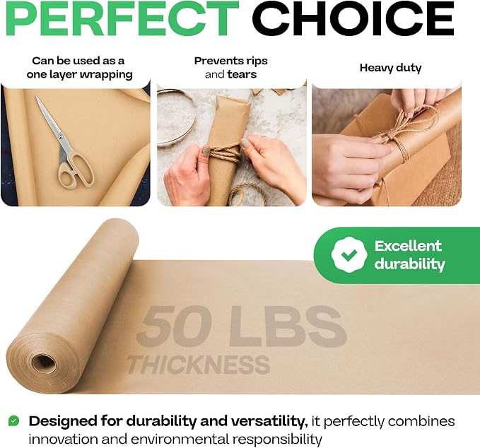 Brown Kraft Paper Roll 12" x 1200" - Image 4