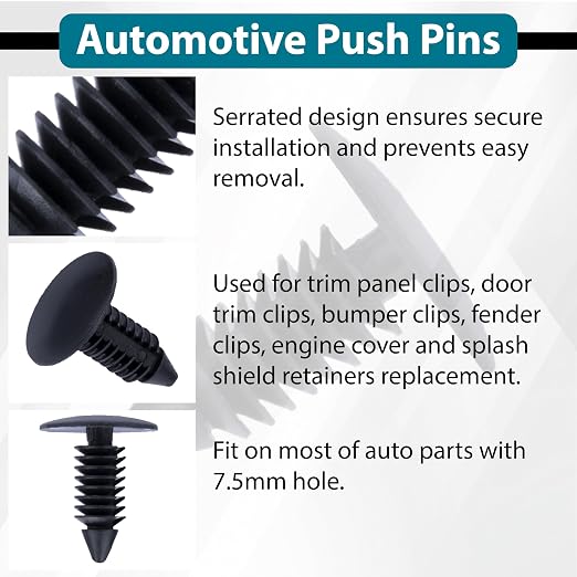 200 PCS Car Plastic Trim Boot Rivets Push Clip Fastener, 8mm Plastic Fender - Image 5
