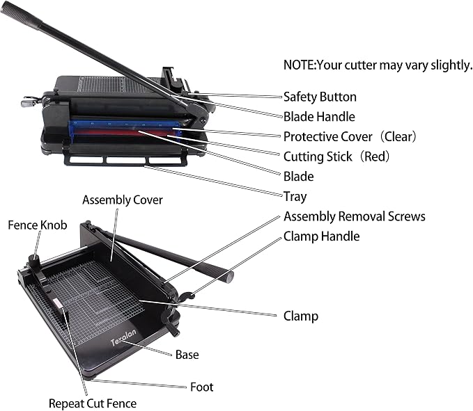 TEXALAN Heavy Duty Guillotine Paper Cutter Black 400 Sheets Stack Paper Trimmer - Image 6