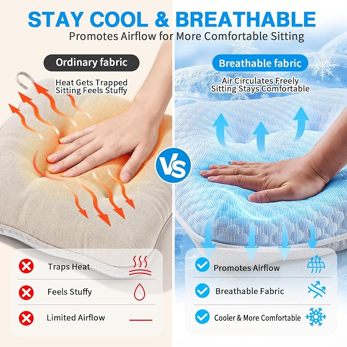 BETU Cooling Chair Cushions Set of 4, 3.5” Thick Seat Cushions, Breathable - Image 3