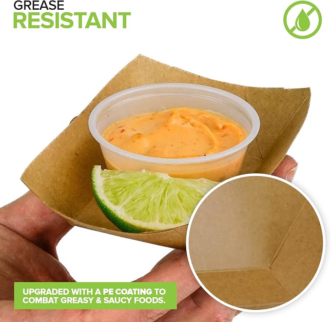Stock Your Home Mini Disposable Brown Kraft Paper Food Trays, 0.25-Lb - Image 6