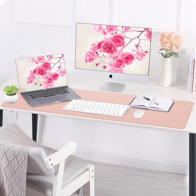 AFIING Cork Desk Mat 55" x 17", Dual-Sided Natural Cork & PU Leather Desk Pad - Image 4