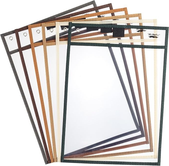 Mr. Pen- Reusable Dry Erase Pocket Sleeves, 6 Pack, Colorful | Desert Dusk Color by MrPen