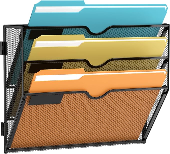 SUPEASY 3 Tier Wall File Organizer, Hanging Wall Mounted Mail Organizer by SUPEASY