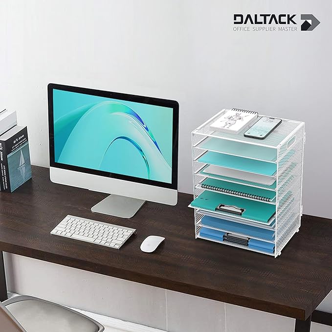 DALTACK 9-Tier Paper Organizer for Desk, Mesh Letter Tray Desk Organizer - Image 2