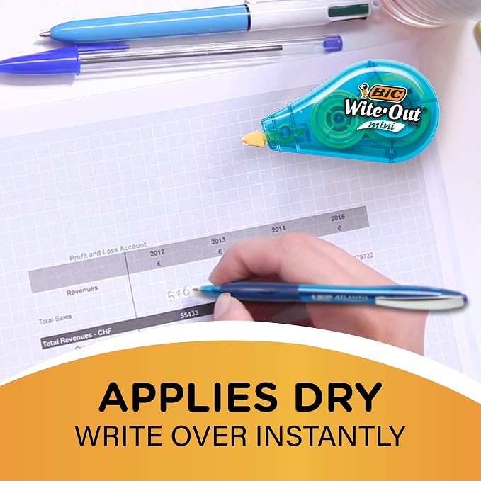 BIC Wite-Out Brand Mini Correction Tape, 16.4 Feet, Compact Tape Office or - Image 4