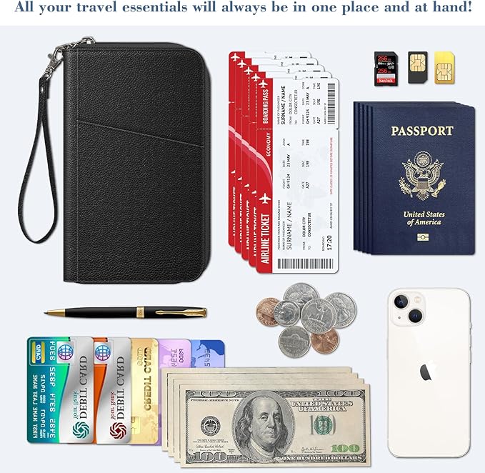 Fintie Family Passport Holder Wallet, RFID Blocking Travel Document Organizer - Image 3