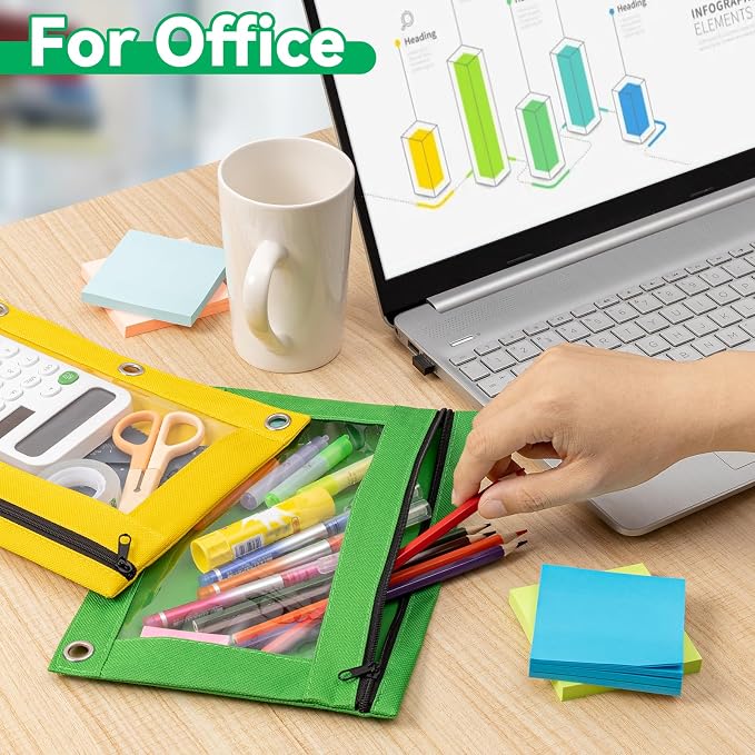 Pencil Pouch for 3 Ring Binder, Bulk 288 Pack 3-Holes Zipper Pencil Pouches in - Image 7