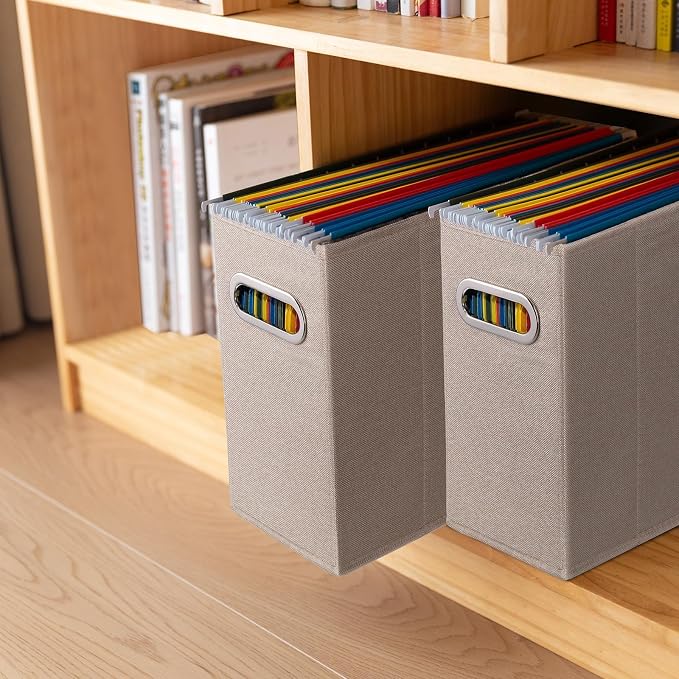 8 Packs Letter Size File Organizer, File Folders Organizer, Fabric Storage Box - Image 7