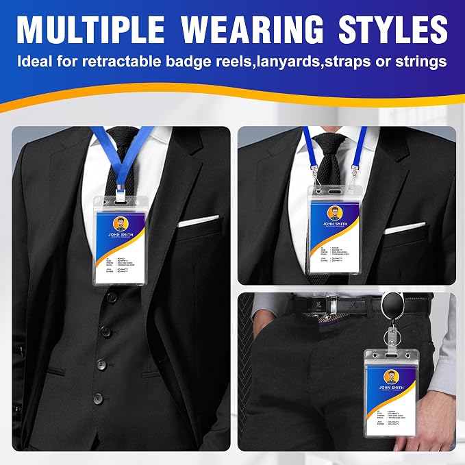 50Pack Vertical ID Badge Holder - Image 5